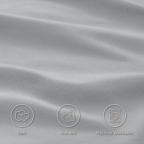 4 PCS Sheets Set  - Soft Bed Sheets , Cooling Microfiber LIGHT GRAY - Picture 5 of 7